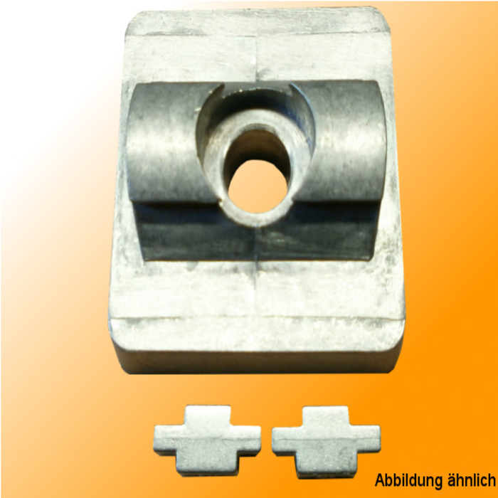Connection plate slot 8/10 for round tube 28mm