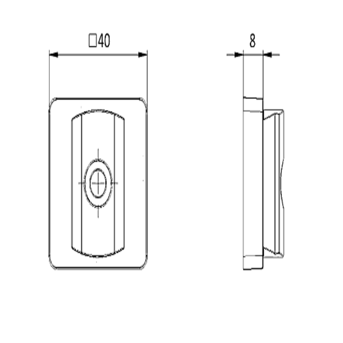 Connection plate slot 8/10 for round tube 28mm